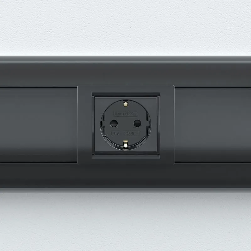 Розетка 1-м 2мод. Viva 16А IP20 2P+E с заземл. защ. шторки черн. 45205