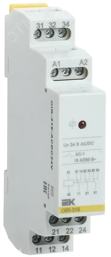 Промежут. реле.OIR 3 конт (16А). 24 В AC/DC OIR-316-ACDC24V