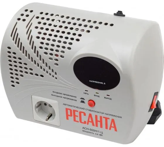 Стабилизатор напряжения АСН-500 Н/1-Ц 1ф 0.5кВт настен. с розеткой IP20 релейный 63/6/9