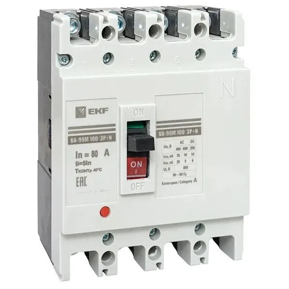 Выключатель автоматический ВА-99М 63/16А 3P+N 25кА EKF PROxima mccb99-63-16m-4P