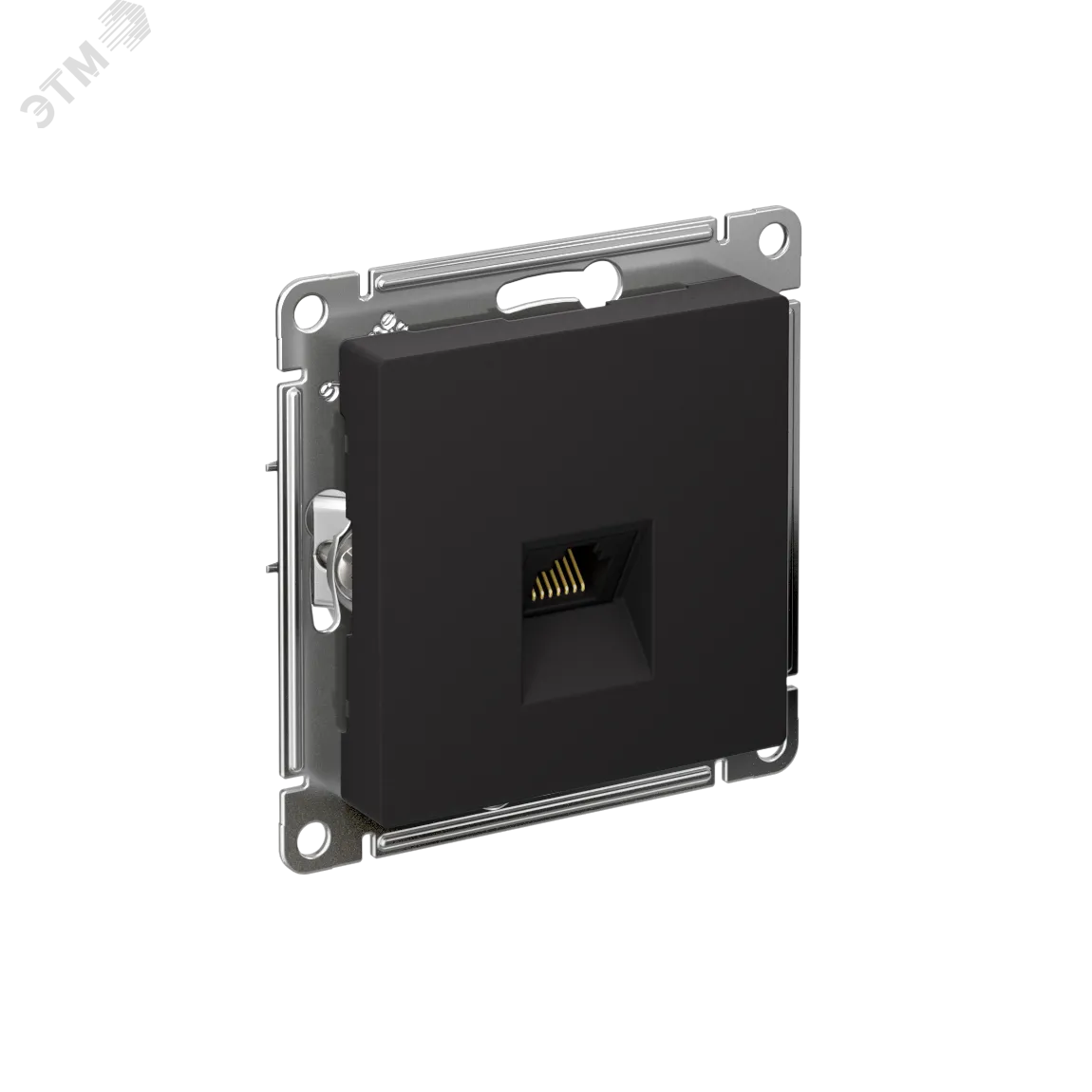 ATLASDESIGN РОЗЕТКА компьютерная RJ45, кат. 6A, механизм, КАРБОН ATN001086