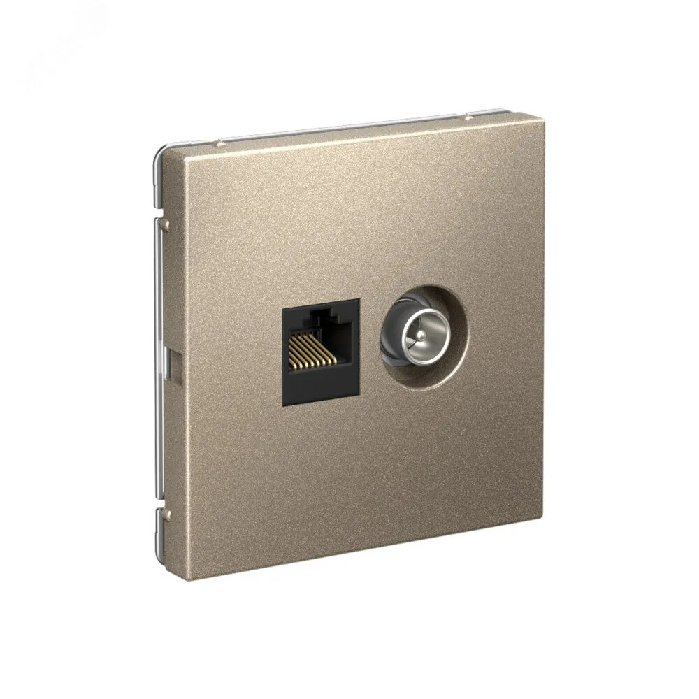 ARTGALLERY розетка двойная ТВ + компьютерная RJ45, кат. 5Е, шампань GAL000589
