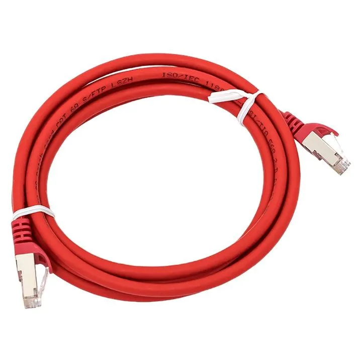 Патч-корд TERACOM CS Cat.6A экранированный S/FTP оболочка LSZH красный (3,0м) TRCS-6ASF-LSH-3M-RD