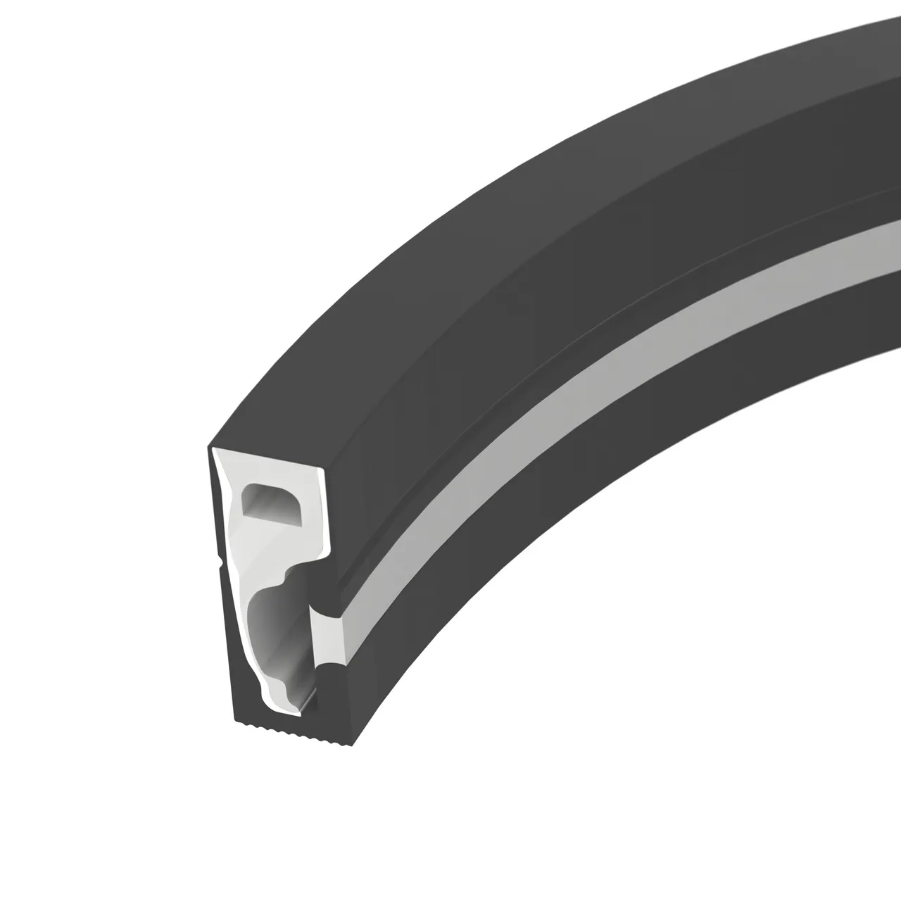 Силиконовый профиль WPH-FLEX-0616-SIDE-S9-5m FULL BLACK 045842