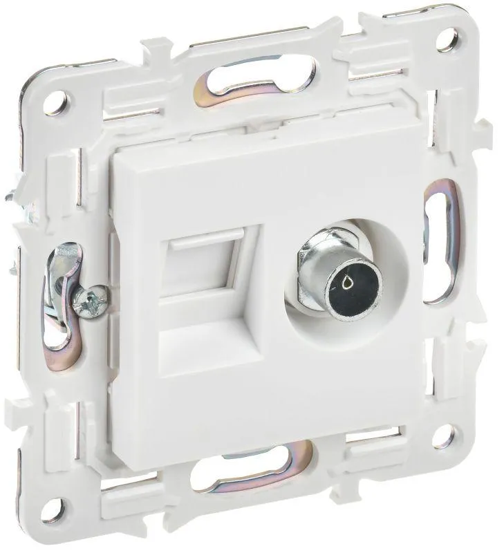 SKANDY Розетка двойная TV+RJ45 кат.5E SK-A14W арктический белый IEK SK-AK20-1-K01