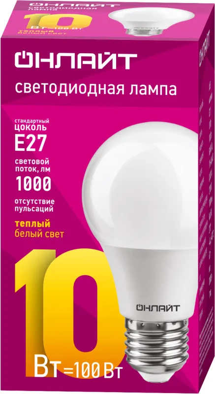 Лампа светодиодная 71 649 OLL-A60-10-230-2.7K-E27 10Вт грушевидная 2700К тепл. бел. E27 750лм 220-240В 71649