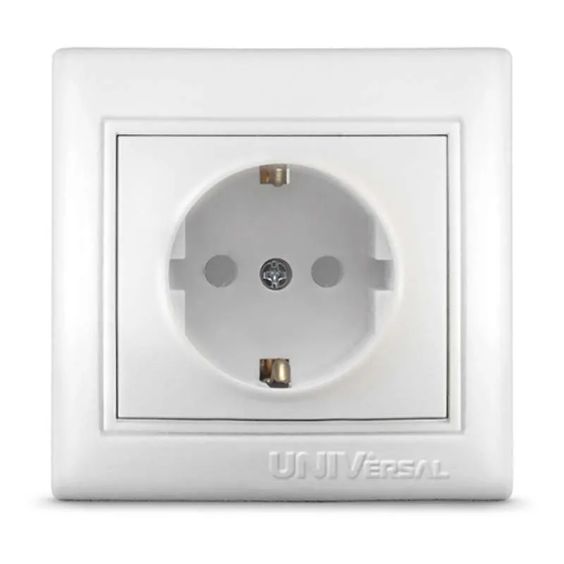 Розетка 1-м СП Севиль 16А IP32 с заземл. защ. шторки бел. С0049