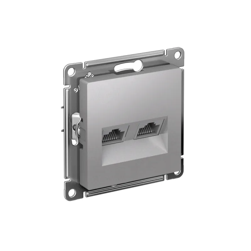 Розетка компьютерная 2-м AtlasDesign RJ45 кат.5E механизм алюм. SE ATN000385