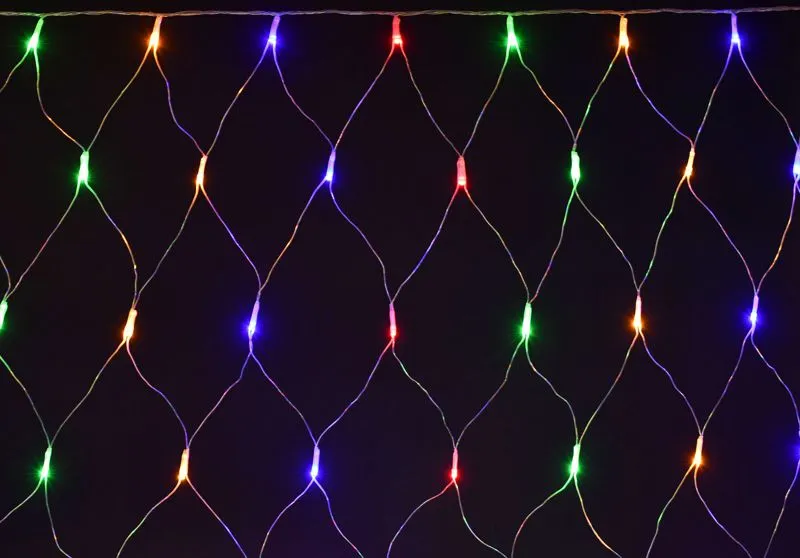 Гирлянда "Сеть" 1.5х1.5м 160LED RGB IP20 провод прозр. 230В с контроллером 8 режимов LGDB410-3-160-L1-T-S-44