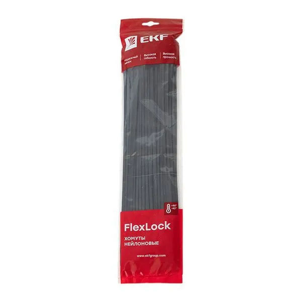 Хомут P6.6 стандартный (ч), 4.8x400 (100шт) FlexLock PROxima plc-fl-ctsb-4.8x400