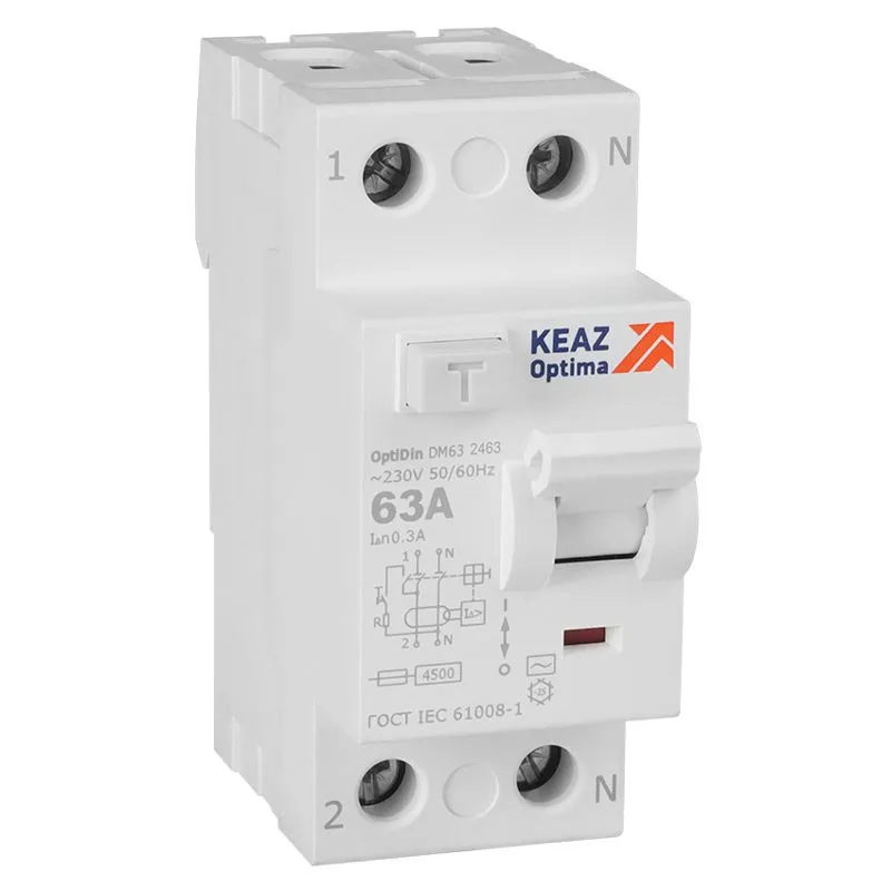 ВДТ без защиты от сверхтоков OptiDin DM63-2463-AC-4,5-УХЛ4 (2P, 63, 300mA)