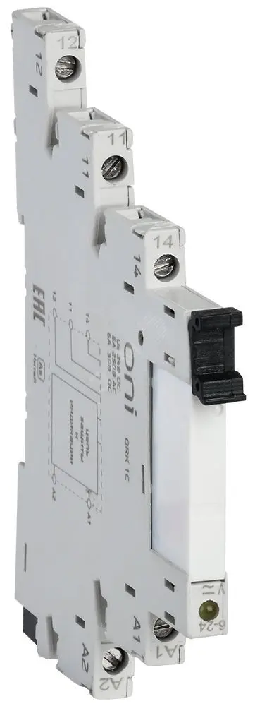 Реле интерфейсное тонкое и колодка 1A 24В DC (комплект) ORK-1-1A-DC24V