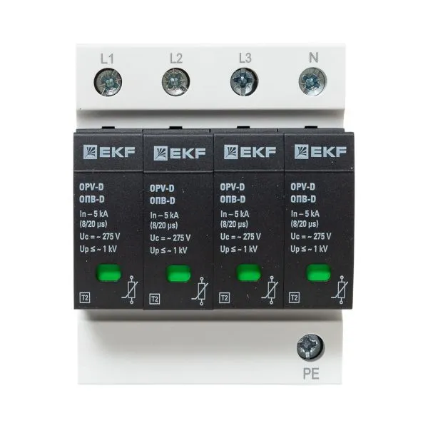 Ограничитель импульсных напряжений ОПВ-D/4P In 5кА 275В с сигн. PROxima opv-d4