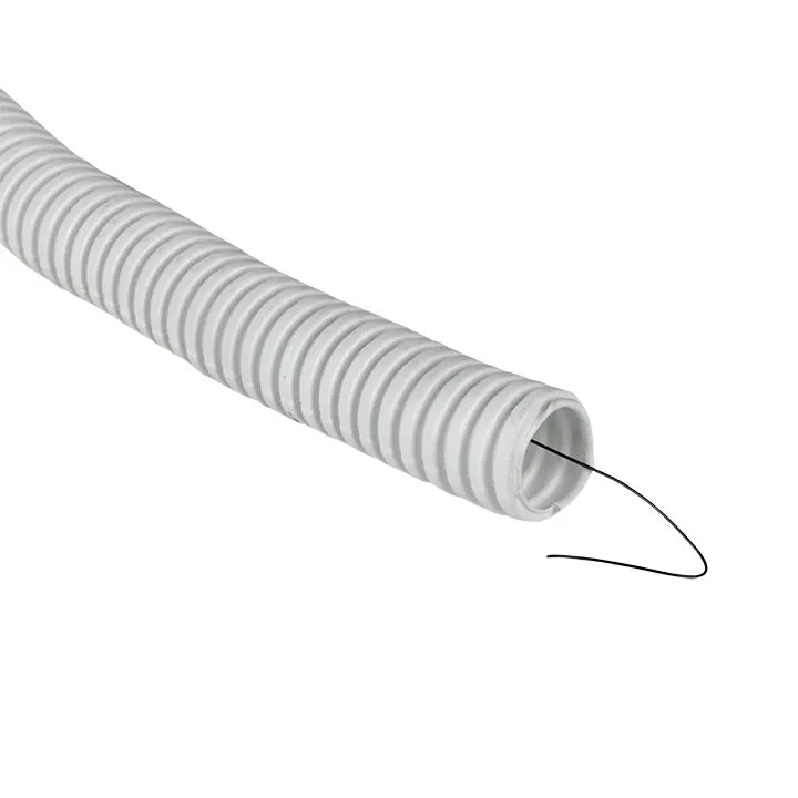 Труба гофр. ПВХ с протяжкой d20 мм (100 м) белая Plast tg-z-20-100-white