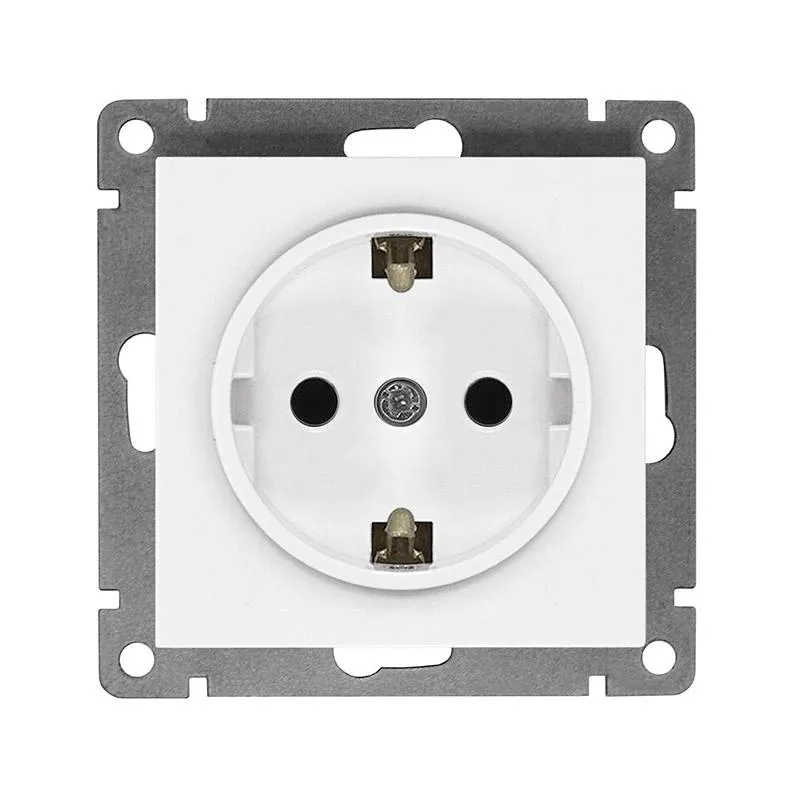 Розетка 1-м СП Афина 16А IP20 с заземл. механизм бел. A0028