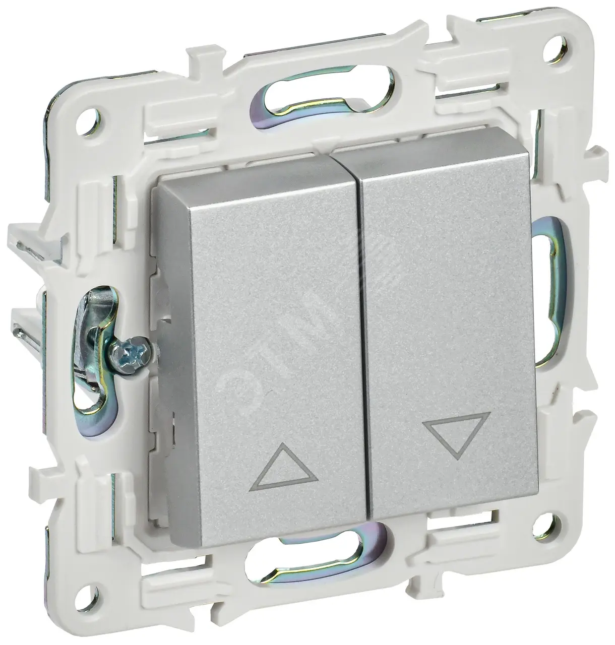 SKANDY Выключатель жалюзи 10А SK-V12S серебряный IEK SK-V15-0-10-K23