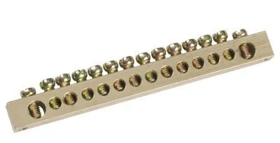 Шина PEN "земля-ноль" 6х9мм 14/2 (14групп/крепеж по краям) YNN11-14-100