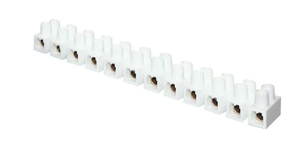 Колодка клеммная (12мм.) 16А полистирол белая (10шт.) PROxima plc-KK-12-16-ps-w