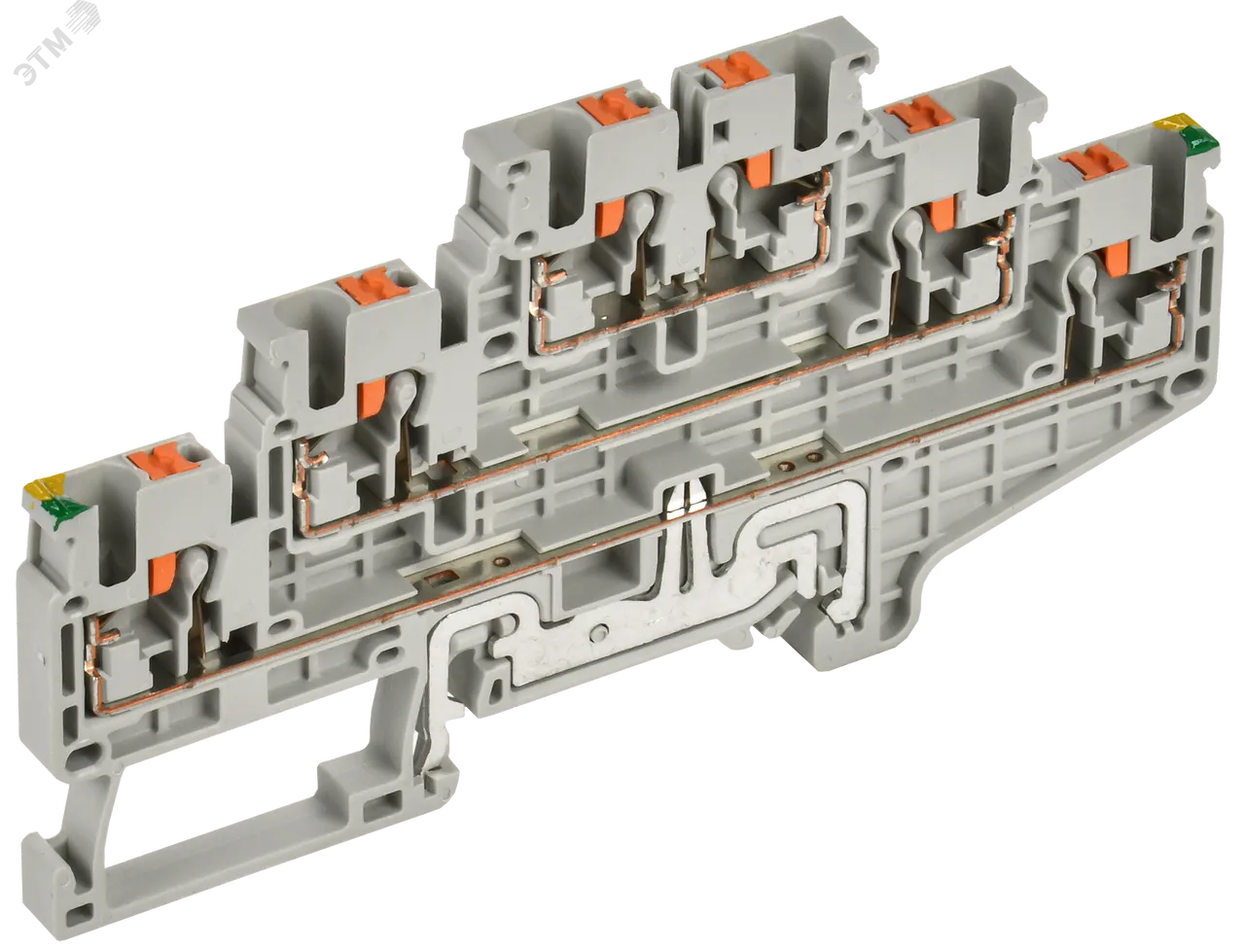 ARMAFIX Клемма пружинная Push-in CP-ML-PEN 3 ур. земля-низ 2,5мм2 серая IEK YCT23-03-3-K03-002
