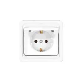 Розетка 1-м СП Валери 16А IP20 с заземл. с крышкой бел. В0029