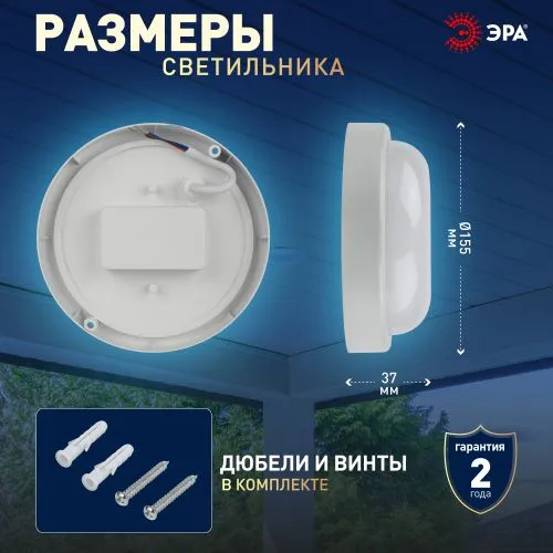 Светильник светодиодный SPB-201-0-65К-012 Круг 12Вт 6500К IP65 ЖКХ Б0047620