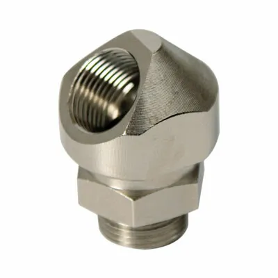 Поворотный адаптер 45° M25x1,5, IP68/IP67, никелированная латунь 6028-25G
