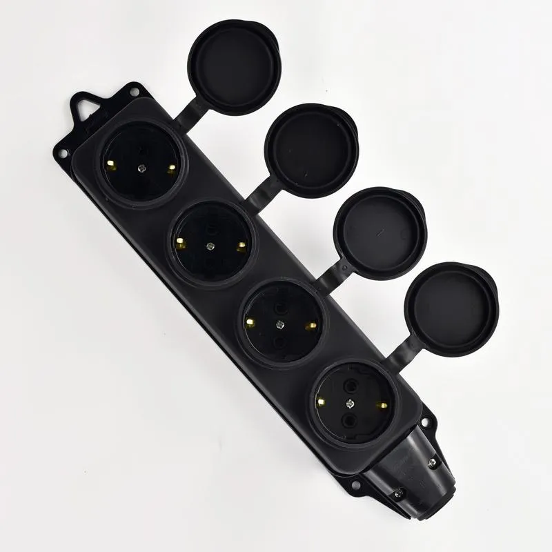 Колодка 4-м 16А IP44 2P+PE 220-240В с защ. крышками каучук 106-0400-0107/107