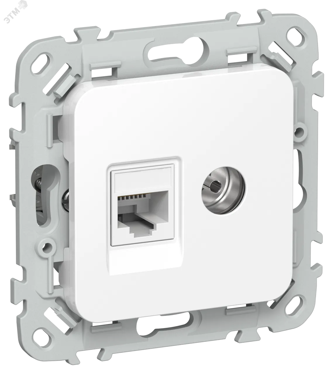 FLITE Розетка 2-местная RJ45/TV категория 5Е UTP РКТВ5е-2-0-ФлБ белый IEK FI-AK22-1-K01