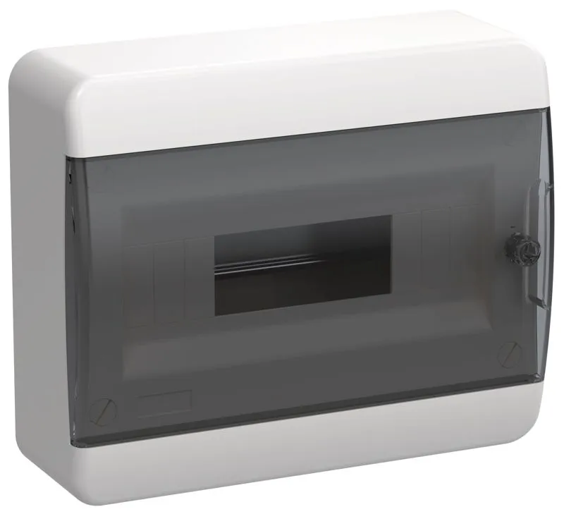 Корпус пластиковый ЩРН-П-12 IP41 черн. прозр. дверь TEKFOR TF5-KP12-N-12-41-K01-K03