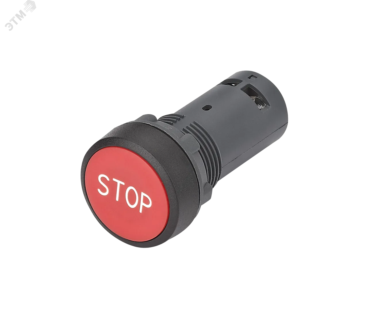 Кнопка моноблочная 22мм красная с возвратом, с маркировкой STOP, пластик, 1НЗ, IP65 SB7 SB7NA4234