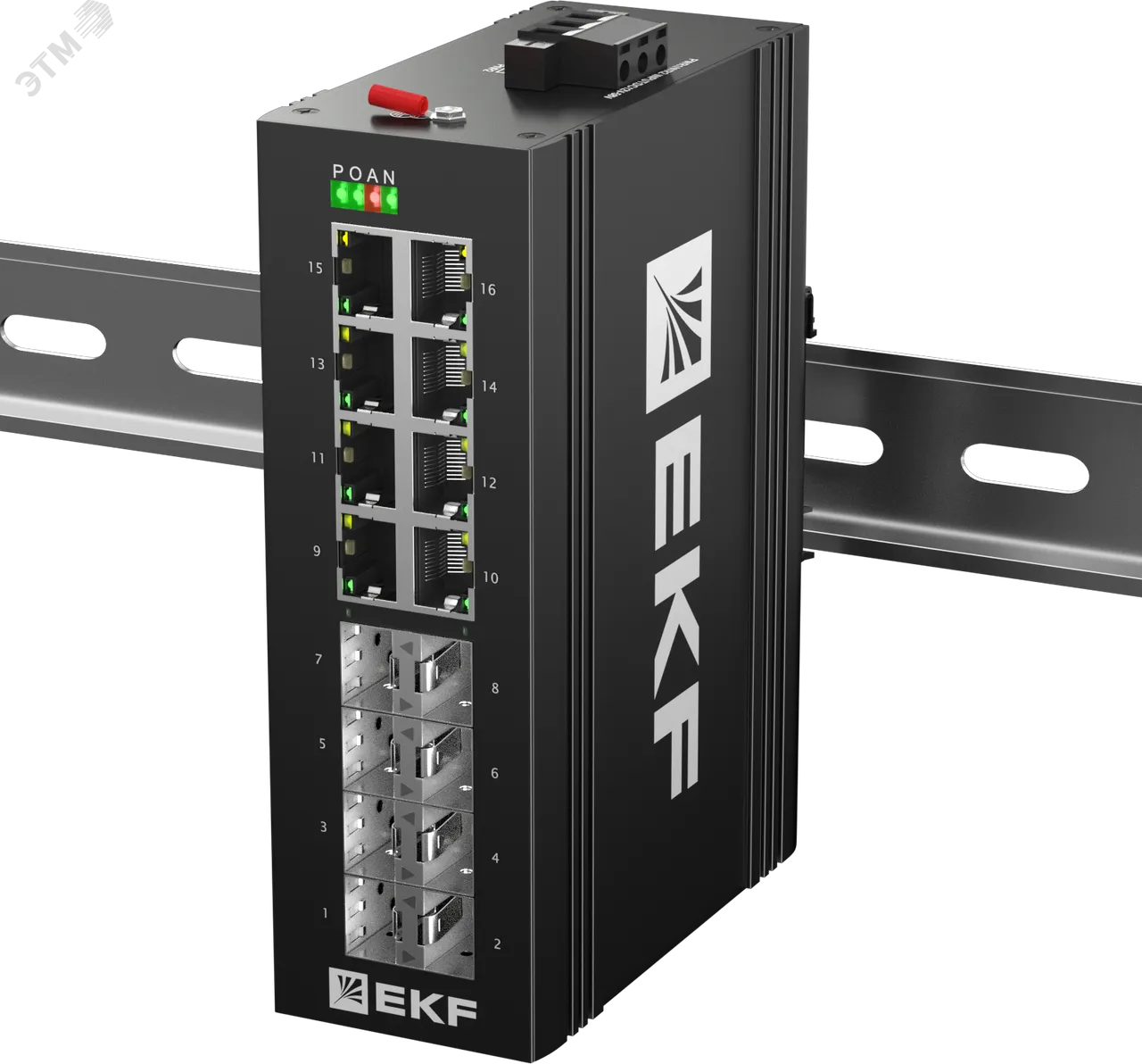 Промышленный неуправляемый коммутатор U-8GX/SFP-8GT, 8 портов 1000Base-X SFP, 8 портов 10/100/1000Base-T(X) RJ45, монтаж на динрейку TSX EKF