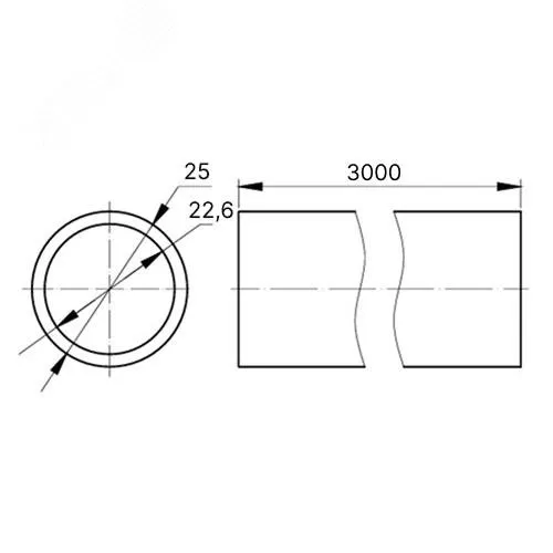 Труба жесткая оцинк. d25х1.2х3000мм (дл.3м) 6008-25L3