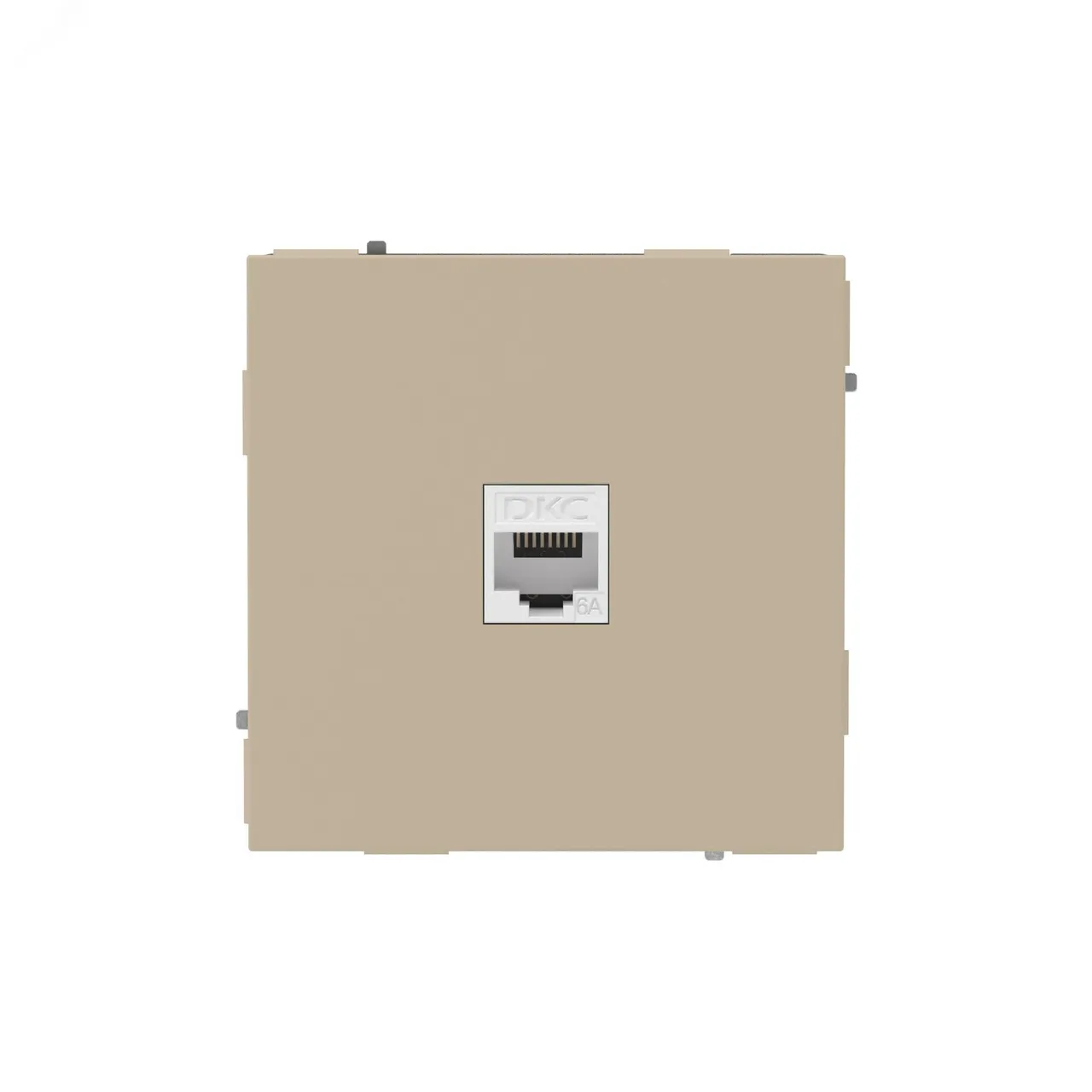 Компьютерная розетка RJ-45 без шторки, кат.6А одинарная,KANT, ванильный марципан 7015673