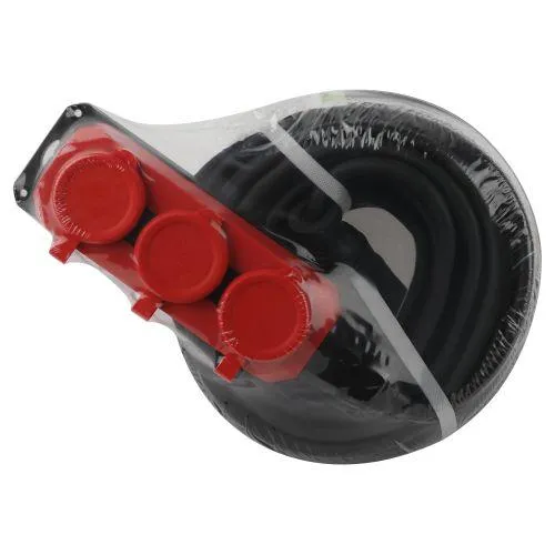 Удлинитель силовой UK-3e-3x1,5-20m-IP44(KG) с заземлением 3 розетки каучук 20м КГ 3х1,5мм2 IP44 Б0057581
