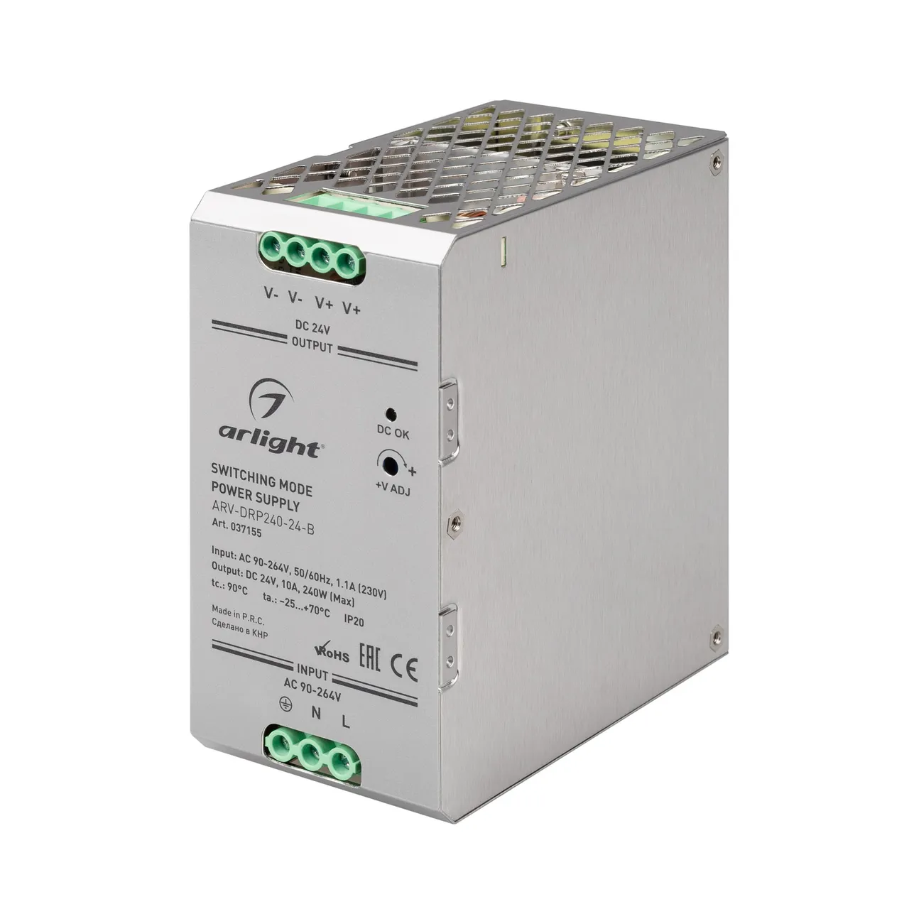 Блок питания ARV-DRP240-24-B (24V, 10A, 240W, PFC) 037155
