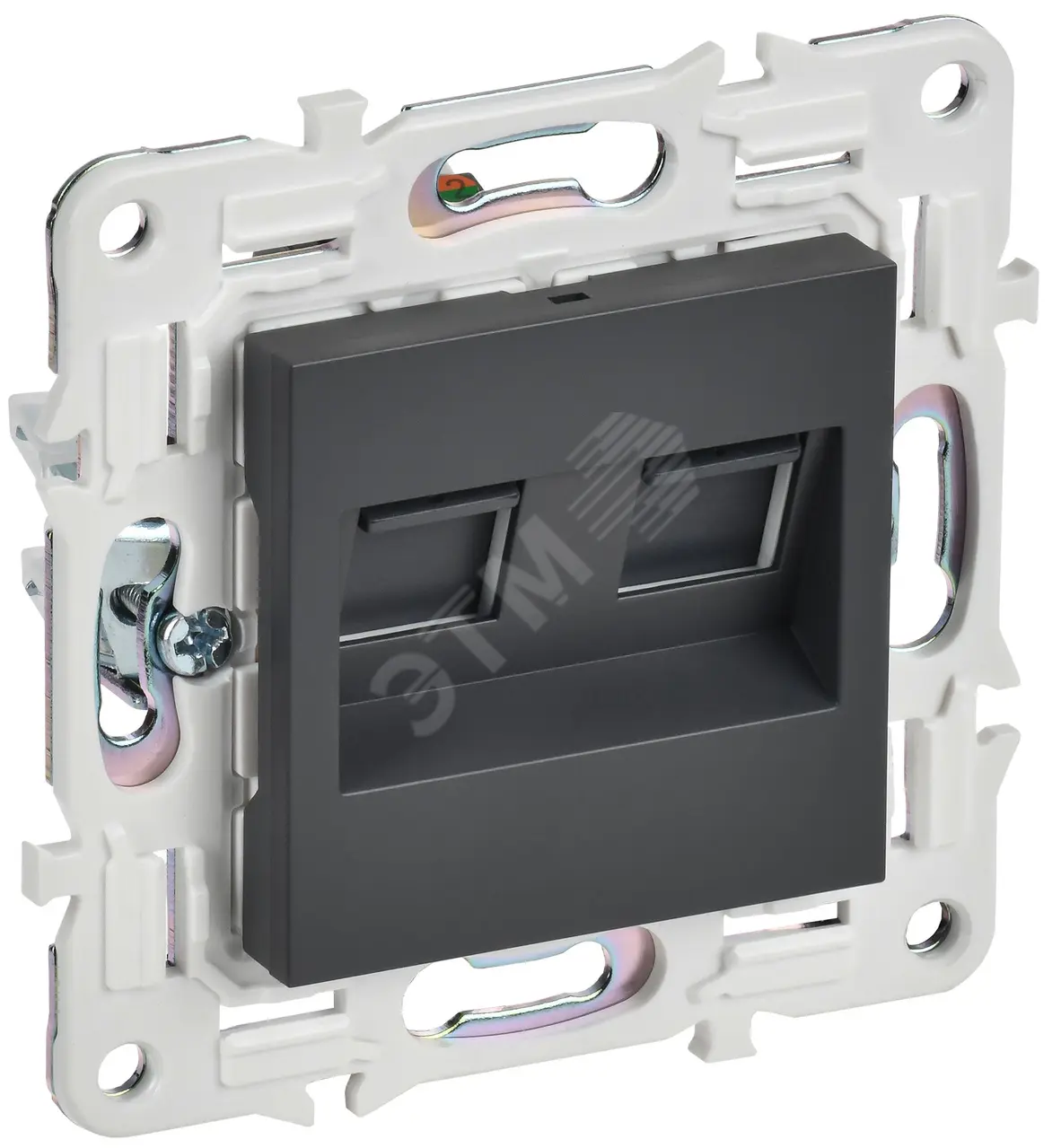 SKANDY Розетка компьютерная двойная RJ45 кат.5E SK-K03T титан IEK SK-K20-1-K48