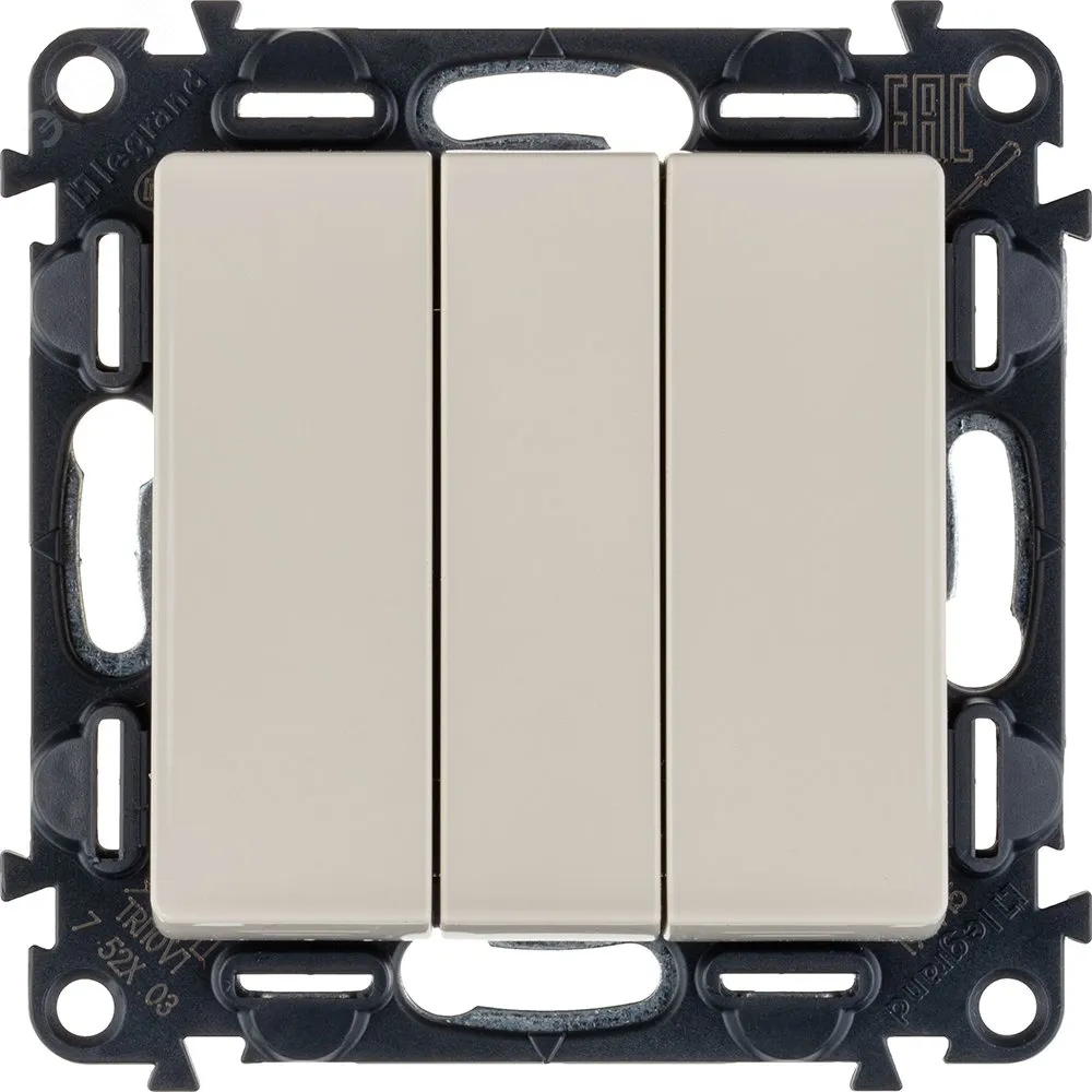 Выключатель 3-кл. СП Valena Life 10А IP20 250В 10 752503