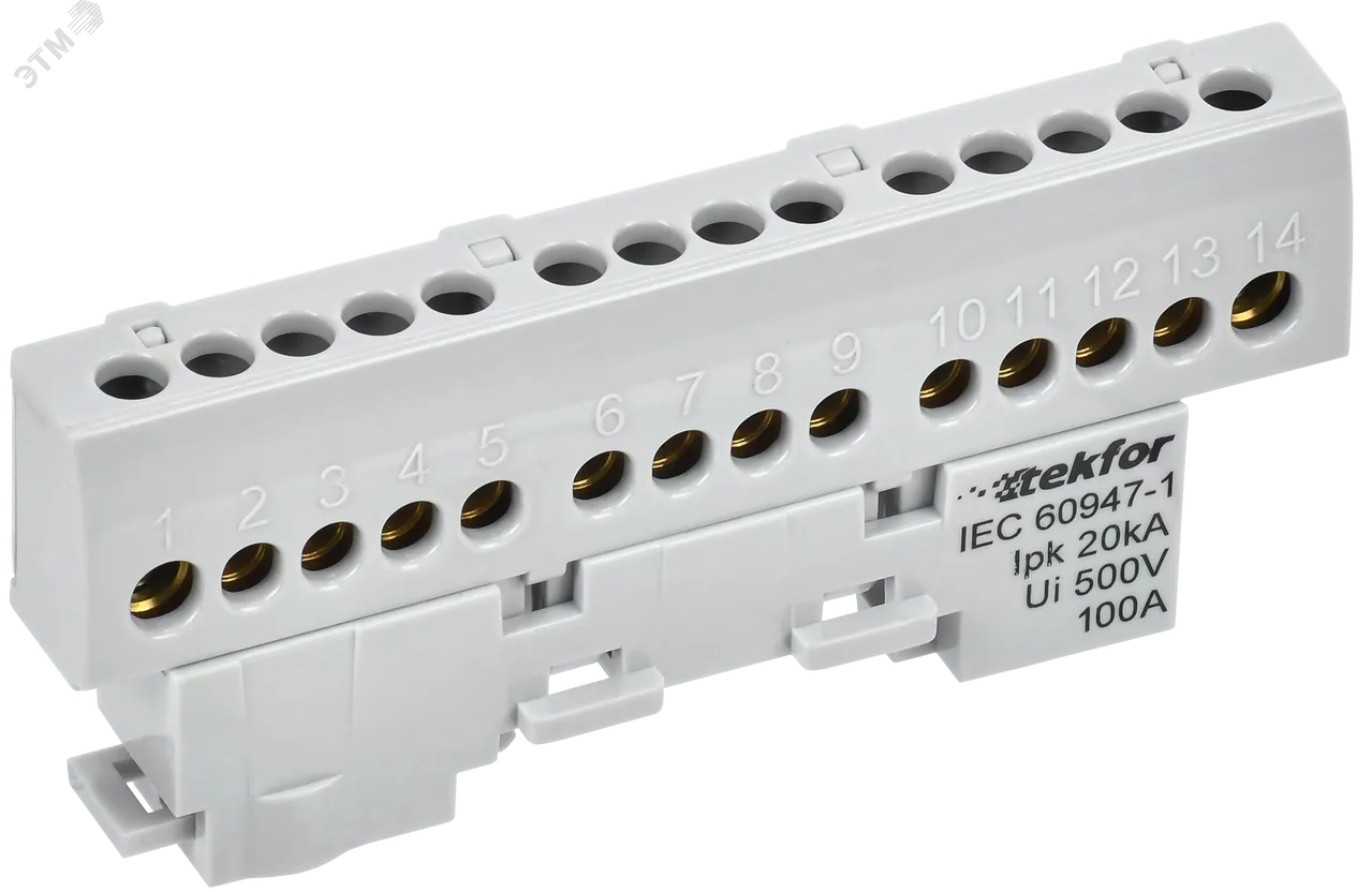 TEKFOR Шина L фаза изолированная на универсальном держателе 6х9-14-Ср IEK TF-NN10-14-KL-K03
