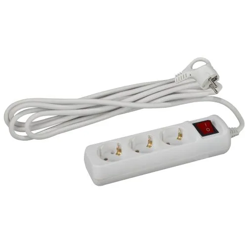 Удлинитель 3х5м с заземл. 16А IP20 U-3es-5m ПВС 3х1 с выкл. Б0028379