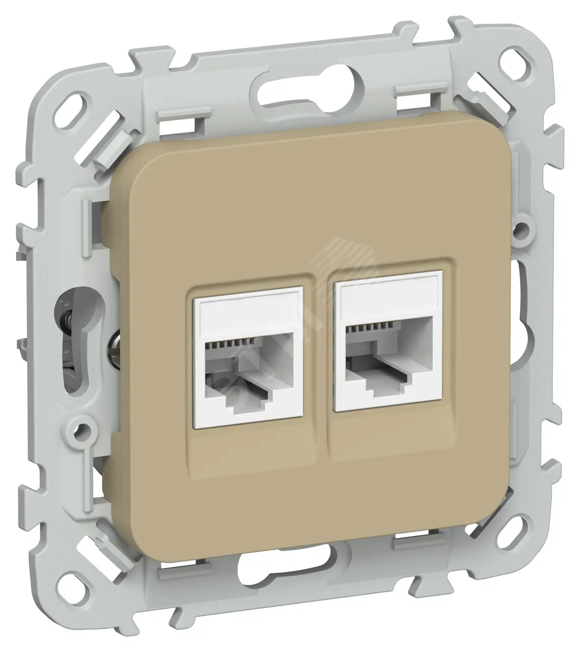 FLITE Розетка 2-местная компьютерная RJ45 категория 5Е UTP РК5е-2-0-ФлХ хаки IEK FI-K22-1-K59