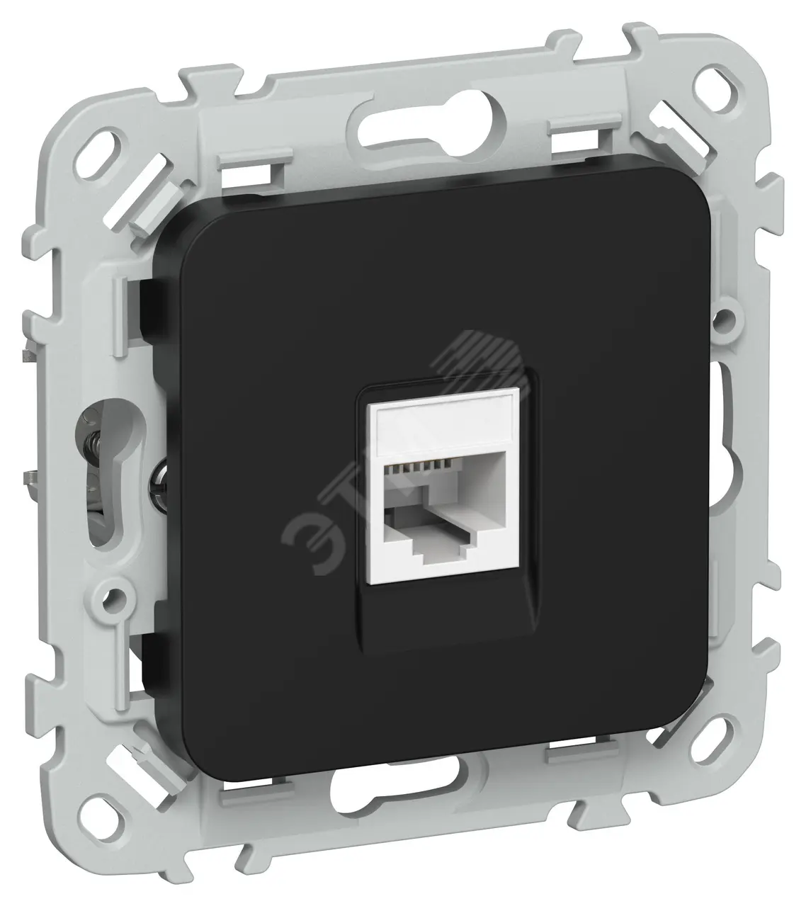 FLITE Розетка компьютерная RJ45 категория 6 UTP РК6-1-0-ФлЧ черный IEK FI-K12-2-K02