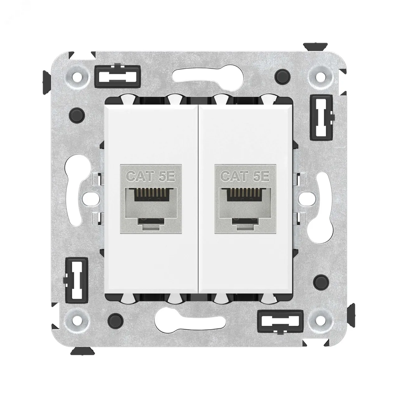 Avanti Компьютерная розетка RJ-45 без шторки в    стену, кат.5е двойная,экранированная Белое облако 4400764