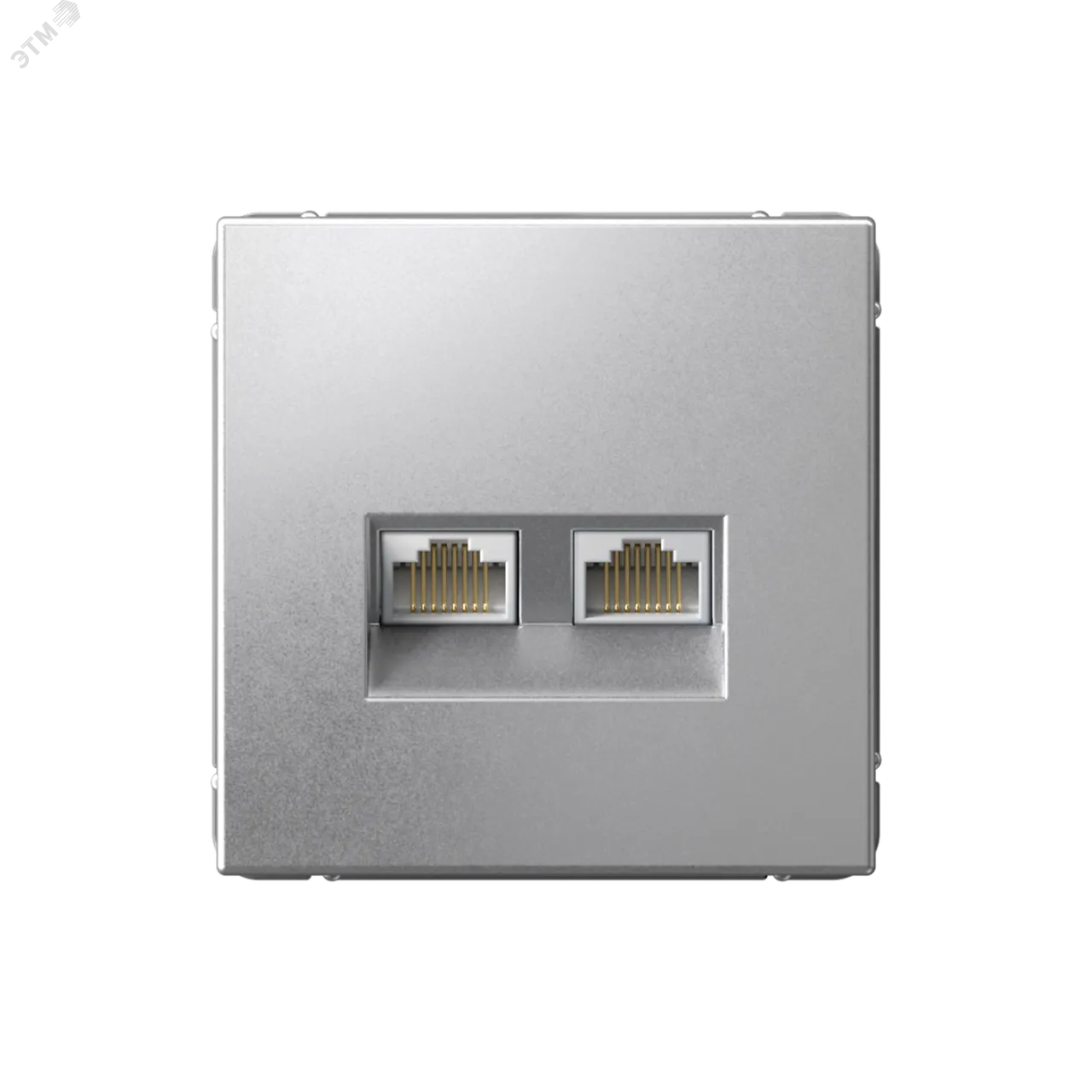 ARTGALLERY РОЗЕТКА двойная компьютерная RJ45+RJ45, кат. 5е, механизм, АЛЮМИНИЙ GAL000385