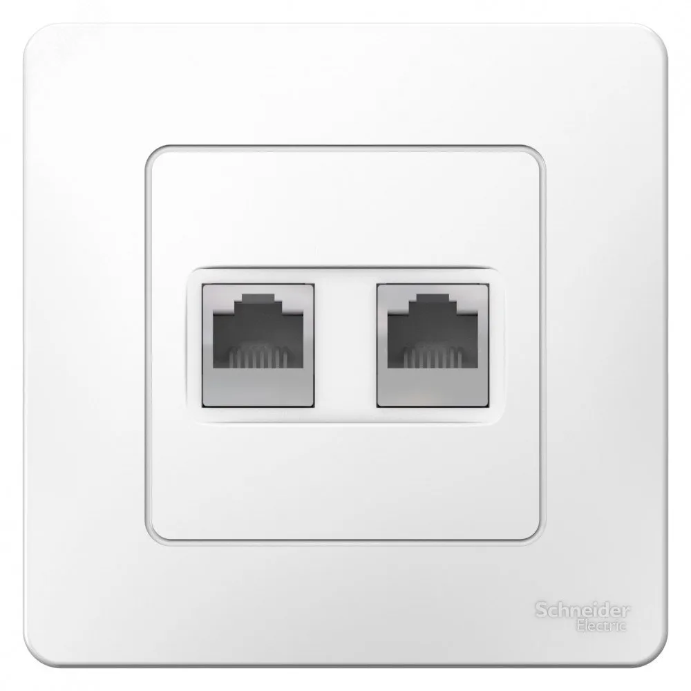 Розетка компьютерная 2-м СП Blanca RJ45 кат.5E бел. SE BLNIS045451