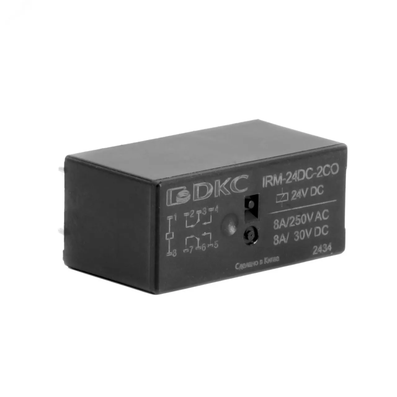 Реле миниатюрное низкопрофильное, 2CO, ком. ток 8А, AgSnO2, напряжение 230V AC