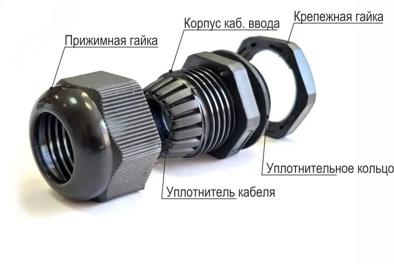 Сальник MG  16 пластик (4-8мм) IP68 черный zeta30871