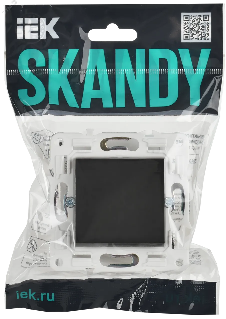 SKANDY Выключатель 1-клавишный проходной 10А SK-V02T титан IEK SK-V12-0-10-K48