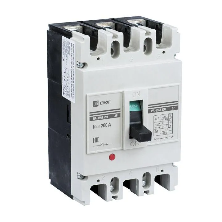 Выключатель автоматический 3п 250/200А 35кА ВА-99М PROxima mccb99-250-200m