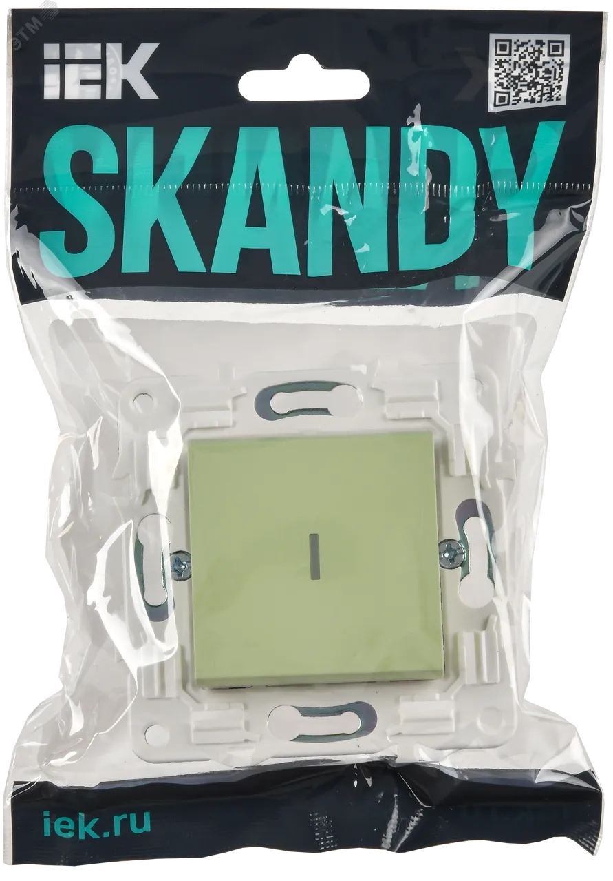 SKANDY Выключатель 1-клавишный проходной с индикацией 10А SK-V08G мятный IEK SK-V12-1-10-K06