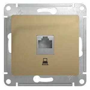 Розетка компьютерная 1-м СП Glossa RJ45 кат.5E механизм титан SE GSL000481K